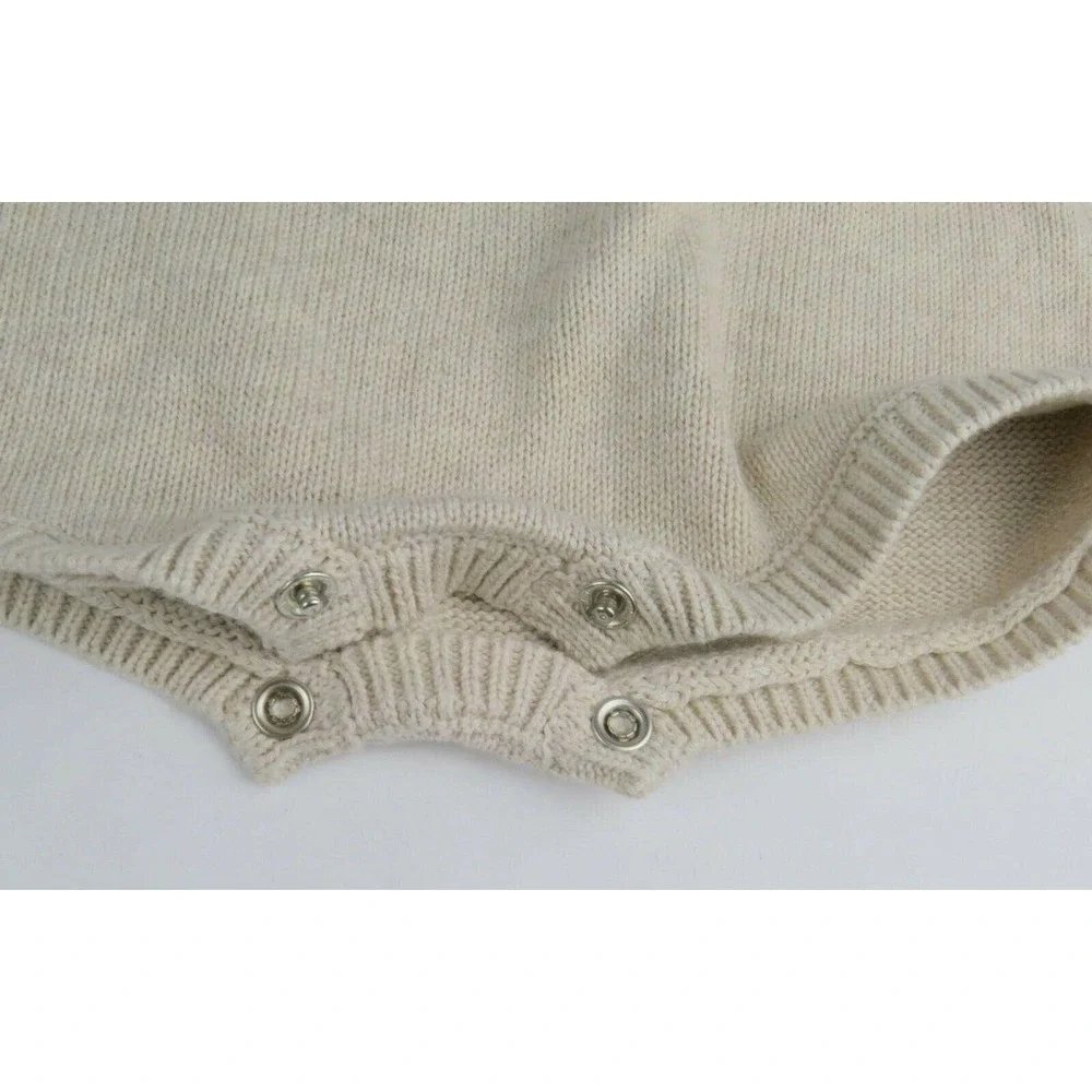 Infant Outfit Cat & Jack Infant Cable Strap Sweater Romper Outfit Size 0-3M Crea